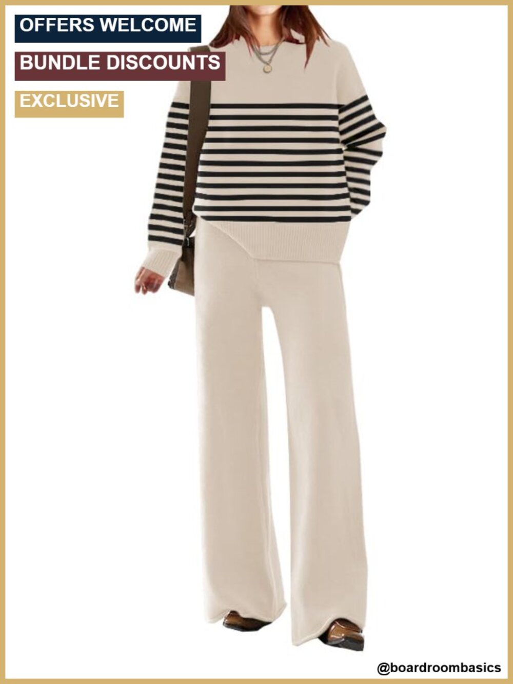 Ribbed Knit 2 Piece Crop Top Wide Leg Pants Lounge Set